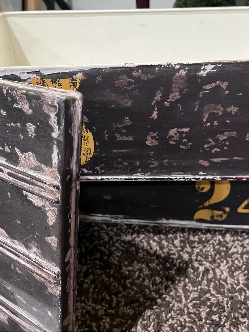 Rustic Black Numbered Decorative Storage Boxes (Set of 2)